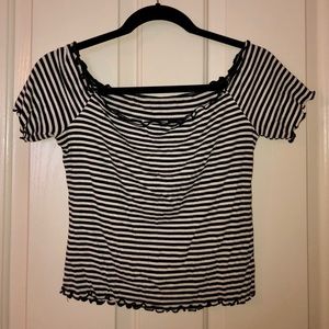 Stripped off the shoulder top